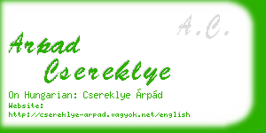 arpad csereklye business card