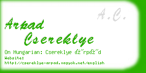 arpad csereklye business card